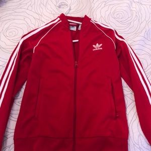 Adidas red tracksuit top